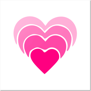 pink heart pattern Posters and Art